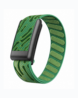 SuperKnit Camo Lime replacement strap in a loop display on a white background
