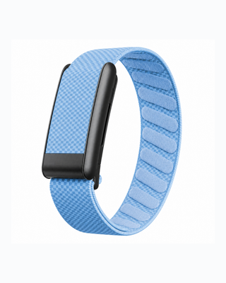 SuperKnit Sky Blue replacement strap in a loop display on a white background