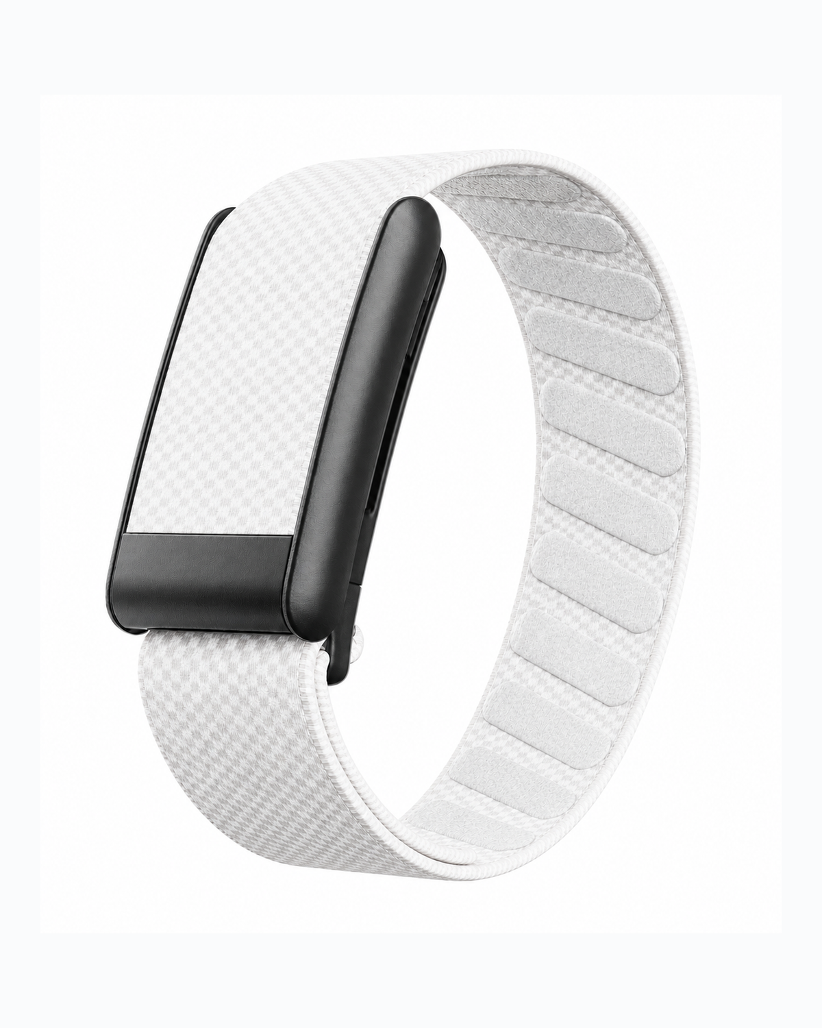 SuperKnit White replacement strap in a loop display on a white background
